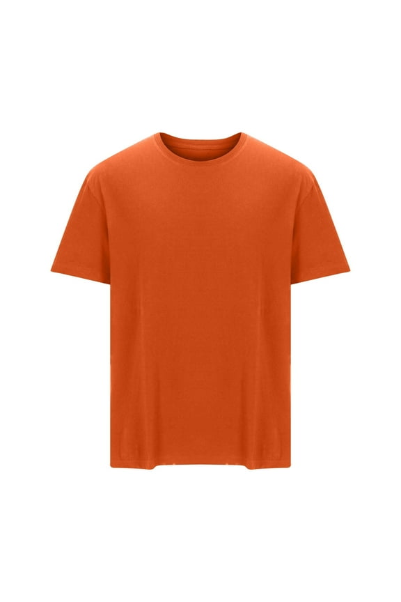 Big and Tall Shirts ,Mens Casual Basic Tees Solid Color Loose Short Sleeve Round Neck T-shirt Cotton Tops,Sizes L-6XL