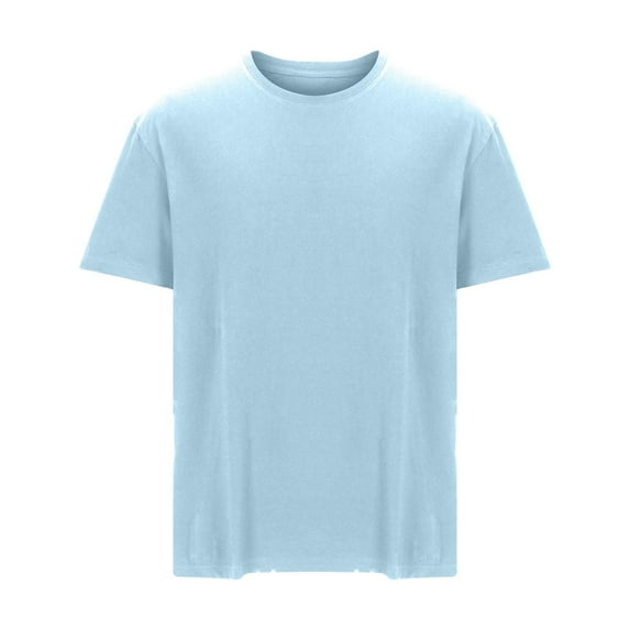 BSDJILFG Big and Tall Shirts ,Mens Casual Basic Tees Solid Color Loose Short Sleeve Round Neck T-shirt Cotton Tops,Sizes L-6XL