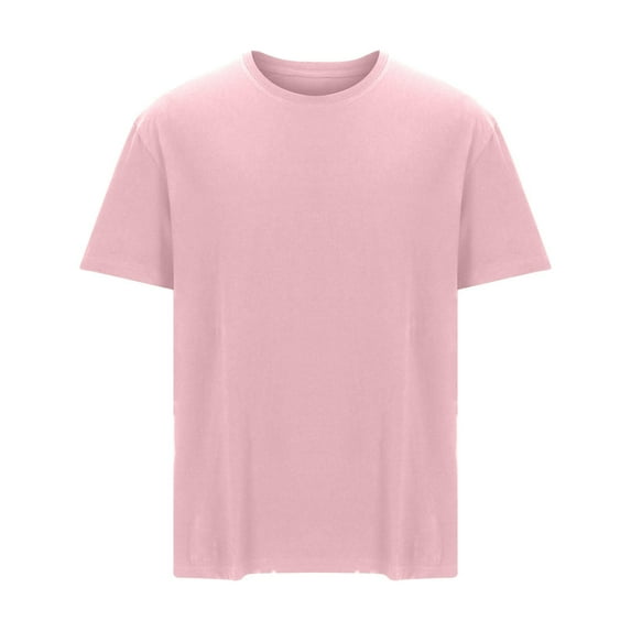 BSDJILFG Big and Tall Shirts,Mens Casual Basic Tees Solid Color Loose Short Sleeve Round Neck T-shirt CottTops,Sizes L-6XL