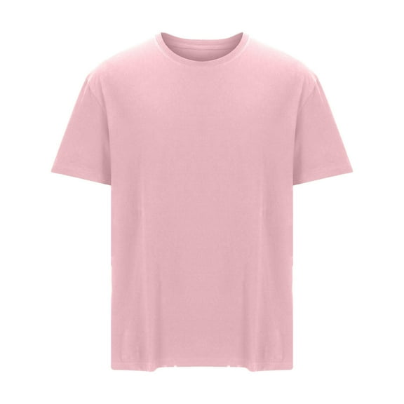 BSDJILFG Big and Tall Shirts ,Mens Casual Basic Tees Solid Color Loose Short Sleeve Round Neck T-shirt Cotton Tops,Sizes L-6XL