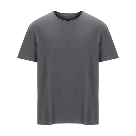 BSDJILFG Big and Tall Shirts ,Mens Casual Basic Tees Solid Color Loose Short Sleeve Round Neck T-shirt Cotton Tops,Sizes L-6XL