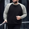 thumbnail image 1 of BSDJILFG Big and Tall Sweatshirts for Men Long Sleeve Shirts Crew Neck Sweater Ribbed Tees Color Block Loose Fit Tops L-5XL, 1 of 9