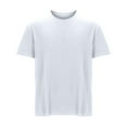 thumbnail image 1 of BSDJILFG Big and Tall White T-Shirts ,Mens Casual Basic Tees Solid Color Loose Short Sleeve Round Neck T-shirt Cotton Tops,Sizes L-10XL, 1 of 4