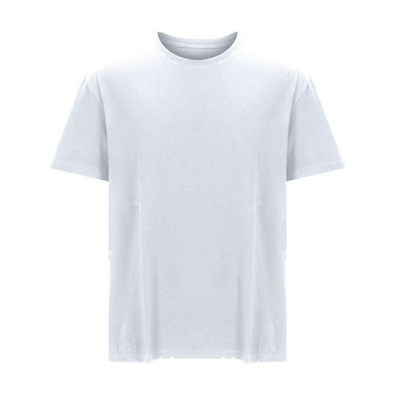 BSDJILFG Big and Tall White T-Shirts ,Mens Casual Basic Tees Solid Color Loose Short Sleeve Round Neck T-shirt Cotton Tops,Sizes L-10XL