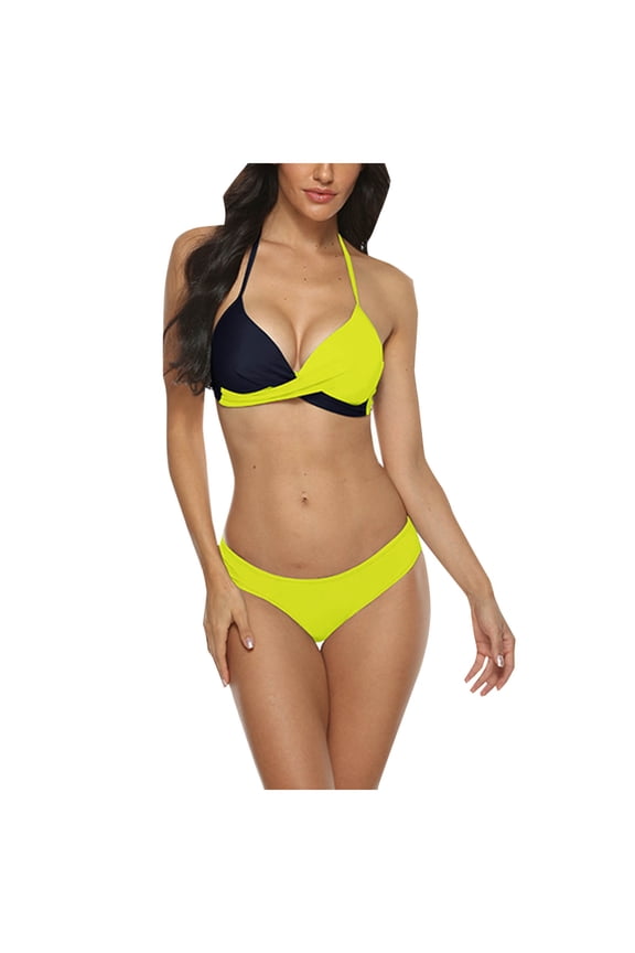 Bikinis for Women One-Shoulder Swimsuits Strappy Striped Ribbed Bathing Suits Summer ,Women's One-Piece High Waist Tummy Bikini Sets Floral Gradient Color Beachwear