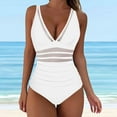thumbnail image 1 of BSDJILFG Bikinis for Women One-Piece Summer Sexy Tummy Push Up Deep V Neck Padded Bottoms Swimsuits Bathing Suit Beachwear Swimwear S-XXL, 1 of 4