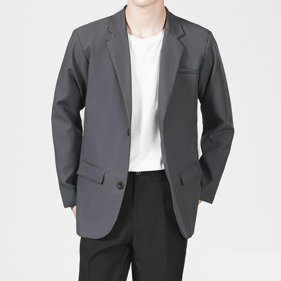 BSDJILFG Blazer for Men Big and Tall Suit Jacket with Shoulder Pads,One-Button Regular Fit Tuxedo Single Breasted Casual Dress Jackets