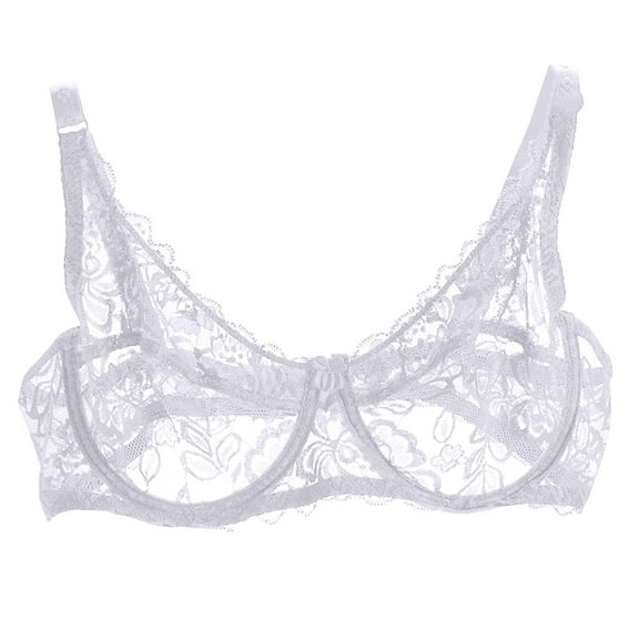 BSDJILFG Bras for Women Lace Push Up Wire Free See Through Comfort Cute Bras, Sizes S-XL, Summer
