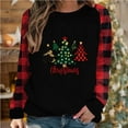 thumbnail image 1 of BSDJILFG Christmas Tops for Women Vintage Plaid Shirts Christmas Trees Tees Soft Lounge Tops Long Sleeve Comfy Sleepwear Shirts Family Matching Pajama Tops Winter, 1 of 4