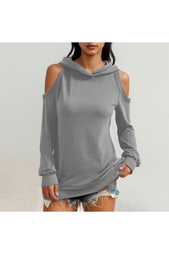 Cold Shoulder Sweaters for Women Bell Sleeve Knitting Cotton Top High Neck Backless Soft Cozy Loose Blouses