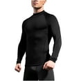 thumbnail image 1 of BSDJILFG Compression Shirt Men Athletic Top Lightweight Muscle Shirt Stand Collar Quick Dry Undershirt for Gym Workout, 1 of 4