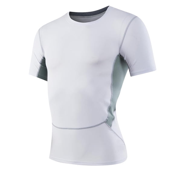BSDJILFG Compression Shirts for Men Summer Moisture Wicking Gym Shirts Athletic Short Sleeve Pullover T-Shirts