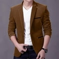thumbnail image 1 of BSDJILFG Corduroy Blazers for Men Big and Tall Suit Jacket Work Casual Regular Fit Lapel Dress Jackets for Office Workwear, 1 of 6