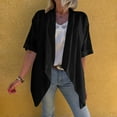 thumbnail image 1 of BSDJILFG Cotton Linen Cardigans for Women Soft Half Sleeve Shirt Swing Flowy High Low Hem Loose Open Front Shawls, 1 of 6