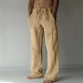 thumbnail image 1 of BSDJILFG Cotton Linen Pants for Father's Day Men's Summer Lightweight Casual Comfort Wide Leg Pants Casual Solid Color Loose Fit Trousers S-3XL, 1 of 5