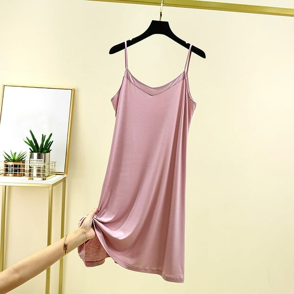 BSDJILFG Cotton Nightgowns for Women Casual Lightweight Nightshirts Spaghetti Strap Comfy Loose Pajama Top Sleepwear