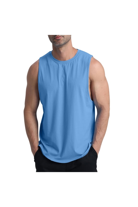 Cotton Tank Top Father's Day Men's Athletic Casual Workout Tops Muscle Fit Soft Comfortable Breathable Pullover Tops ,S-3XL