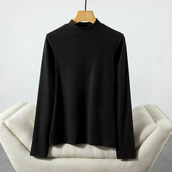 BSDJILFG Crewneck Sweaters for Women Fall Comfy Long Sleeve Basic Tees Stretchy Pullover Lounge Sleep Undershirts