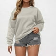 thumbnail image 1 of BSDJILFG Crewneck Sweatshirts Juniors Long Sleeve Tees Athletic Basic Sweatshirts Loose Fit Pullover Lounge Tops, 1 of 5