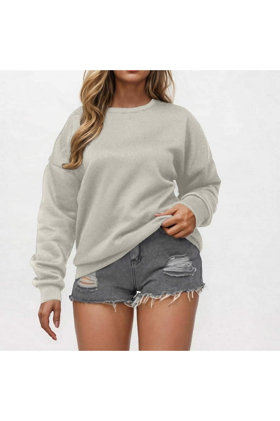 Crewneck Sweatshirts Juniors Long Sleeve Tees Athletic Basic Sweatshirts Loose Fit Pullover Lounge Tops