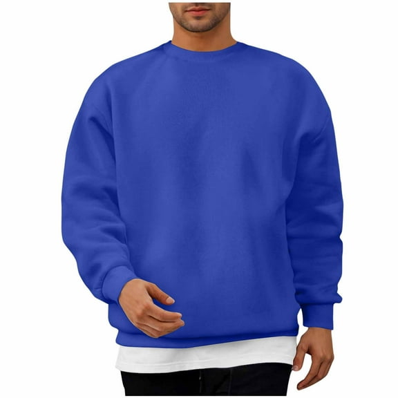 BSDJILFG Crewneck Sweatshirts for Men Pullover Oversized Raglan T-Shirt Long Sleeve Regular Fit Tops