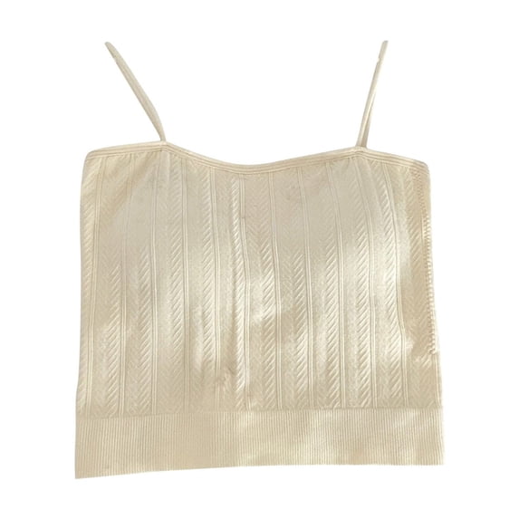 BSDJILFG Crop Tank Tops for Women Molded Cups Summer Adjustable Straps Cami Undershirts with Built-In-Bra