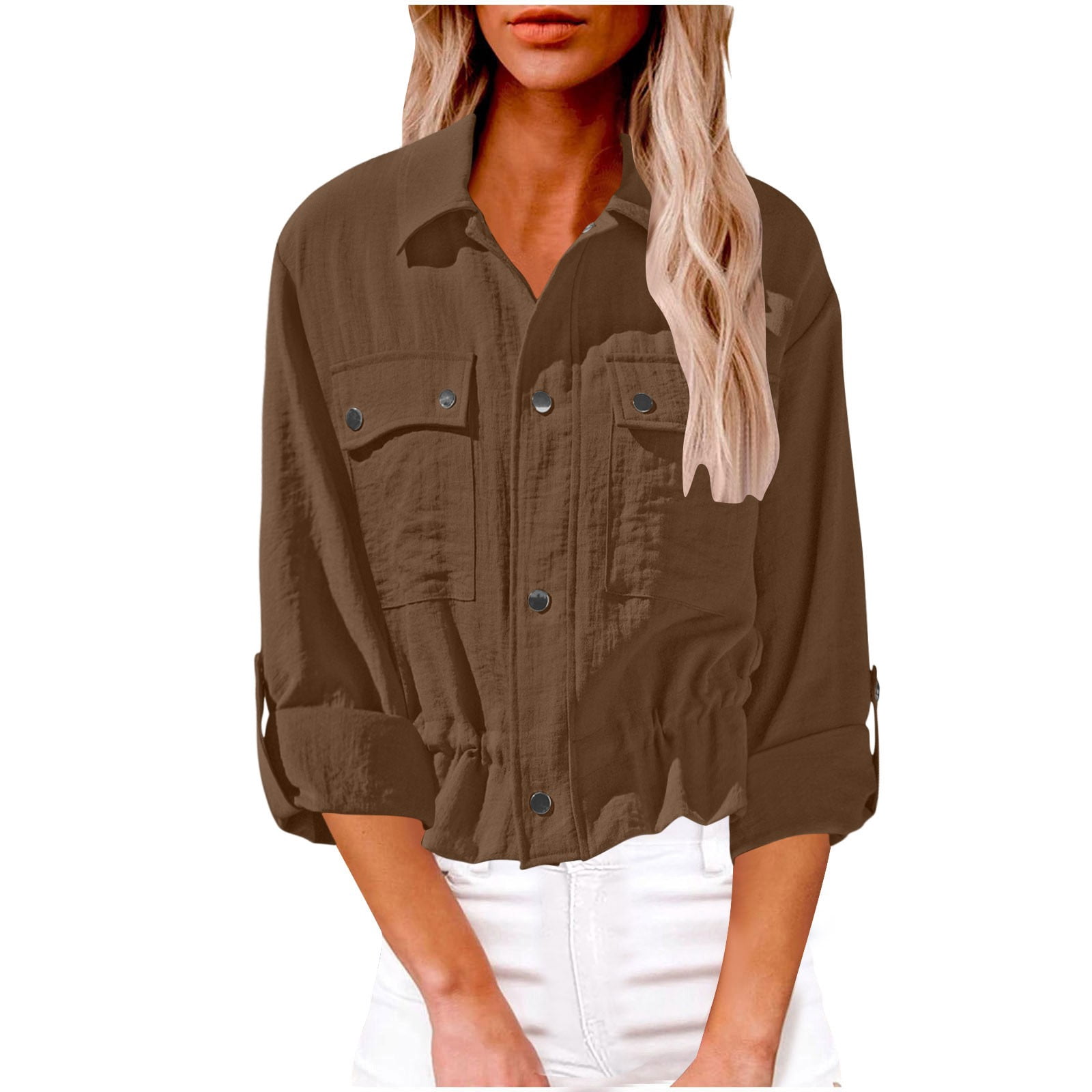 3/4 Sleeves Crepe Button Down Printed Top
