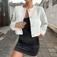 thumbnail image 1 of BSDJILFG Cropped Cardigans for Women Dressy Fall Short Blazer Jacket Button Down Plaid Textued Ribbed Jackets No Hood Fall, 1 of 3