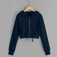 thumbnail image 1 of BSDJILFG Cropped Hoodies Women Zip Up Workout Sweatshirt Juniors Athletic Y2K Cardigan Jacket with Hood Drawstring Sales, 1 of 5