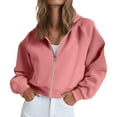 thumbnail image 1 of BSDJILFG Cropped Sweatshirts for Women Full Zip Up Hoodie Athletic Casual Y2K Juniors Jackets, 1 of 6