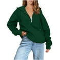 thumbnail image 1 of BSDJILFG Cropped Sweatshirts for Women Plus Size Long Sleeve Y2K Trendy Quarter Zip Up No Hood Athletic V-Neck Shirts, 1 of 5