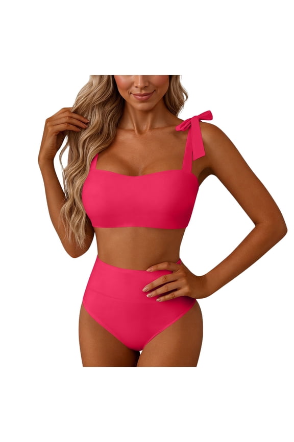 Cute Swimsuits for Juniors Ruffle Bikini Sets Standard Straps Full Coverage Hipster Bathing Suits