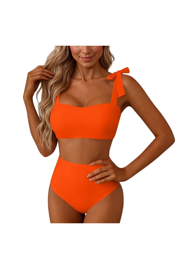 Cute Swimsuits for Juniors Ruffle Bikini Sets Standard Straps Full Coverage Hipster Bathing Suits