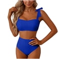 thumbnail image 1 of BSDJILFG Cute Swimsuits for Juniors Ruffle Bikini Sets Standard Straps Full Coverage Hipster Bathing Suits, 1 of 4