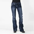 thumbnail image 1 of BSDJILFG Denim Pants Women Mid Rise Casual Jean Pants Stretch Bootcut Distressed Cowboy Pants Flared Relaxed Fit Trouser Summer Rollbacks, 1 of 6