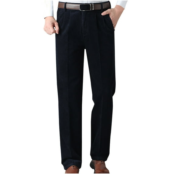 BSDJILFG Dress Pants for Men Relaxed Fit Business Casual Straight Leg Fleece Lined Office Work Golf Pants,S-5XL