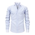 thumbnail image 1 of BSDJILFG Dress Shirts for Men Wrinkle-Free Business Casual Striped Blouse Stretchy Button Down Tops, 1 of 8
