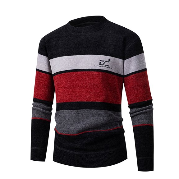 BSDJILFG Father's Day Men's 's Long Sleeve Shirt Crew Neck Graphic Tees Knitted Tops Loose Fit Fall Winter Sweatshirt M-3XL