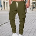 thumbnail image 1 of BSDJILFG Fleece Pants Men Big and Tall Loose Fit Cuffed Leg Sweatpants Cargo Joggers with Drawstring Pockets, 1 of 5