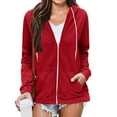 thumbnail image 1 of BSDJILFG Full Zip Up Hoodie Women Athletic Lightweight Drawstring Sweatshirt Fall Trendy 2025 Jackets for Joggers with Pockets Summer, 1 of 8