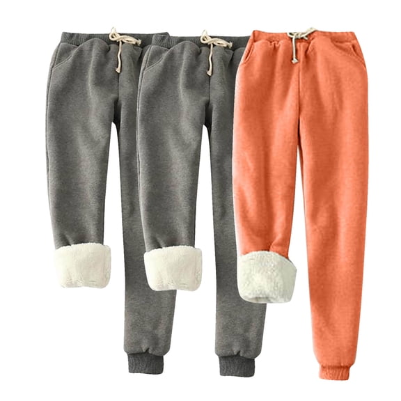 BSDJILFG Fuzzy Lounge Pants for Women Casual Plush Velvet Warm Elastic Drawstring Trouser Sleepwear Nightwear Rollbacks