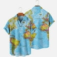 thumbnail image 1 of BSDJILFG Hawaii Beach Tops for Women Vintage Tropical Print Shirt Short Sleeve Lapel Shirt Vacation Tops Blouse Swim Tops Beachwear on Clearance,Sizes S-4XL, 1 of 2