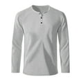 thumbnail image 1 of BSDJILFG Henley Shirts for Men Long Sleeve Waffle Knit Tees Soft Comfortable Slim Fit Button Up Solid Color Pullover Blouse Clearance,S-3XL, 1 of 7