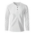 thumbnail image 1 of BSDJILFG Henley Shirts for Men Long Sleeve Waffle Knit Tees Soft Comfortable Slim Fit Button Up Solid Color Pullover Blouse ,S-3XL, 1 of 5