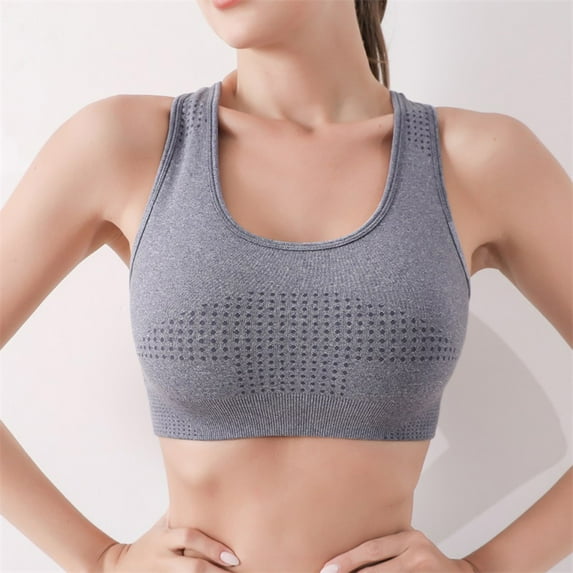 BSDJILFG High Impact Sports Bras for Women Supportive Halter Neck Back Smoothing Seamless Comfort Solid Color Pullover Padded Yoga Bras