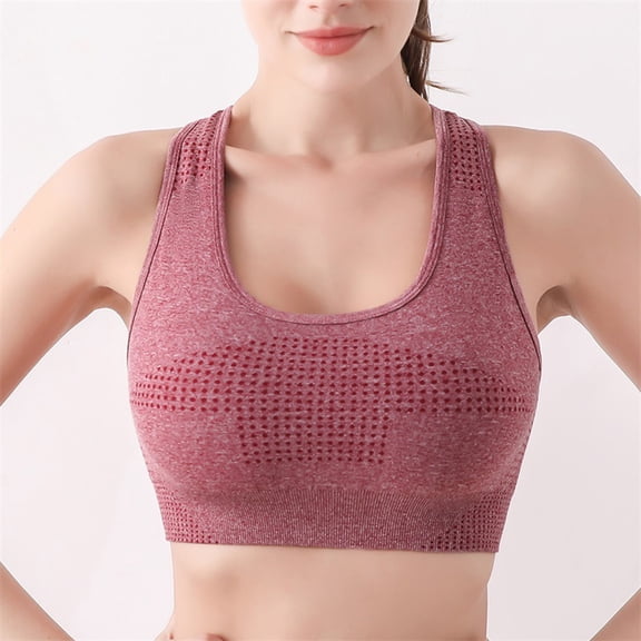 BSDJILFG High Impact Sports Bras for Women Supportive Halter Neck Back Smoothing Seamless Comfort Solid Color Pullover Padded Yoga Bras