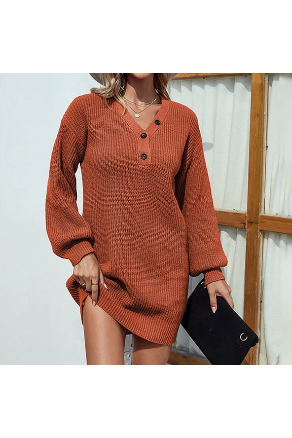 Homecoming Dresses for Women,Long Sleeve Mini Sweater Dress,Vintage Casual Chunky Knit V-Neck Wrap Cocktail Dresses