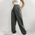 thumbnail image 1 of BSDJILFG Junior's Pants for Young Adult Solid Color Elastic Waist Sweatpants Overlap Pockets Long Jogger Trousers, 1 of 8