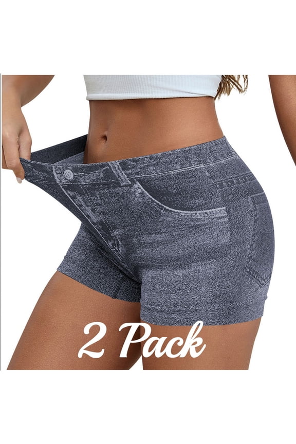 Juniors Shorts Distressed Jean Jr Shorts Y2K Denim-Look Athletic Mid Rise Pull-On Workout Shorts