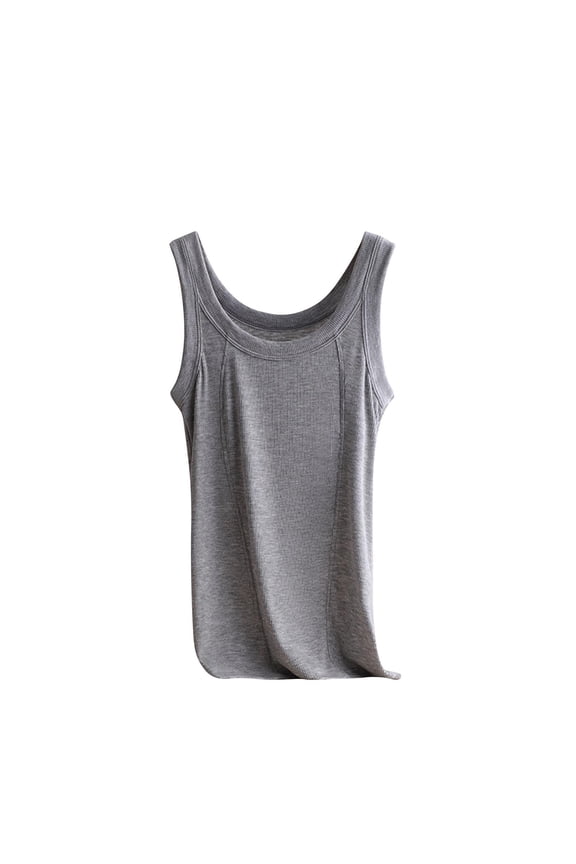 Juniors Tank Tops Summer 2026 Camisole Sleeveless Ribbed Knit Comfy Breathable Undershirt